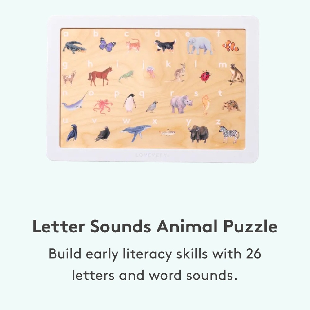 Lovevery Letter Sounds Animal Puzzle